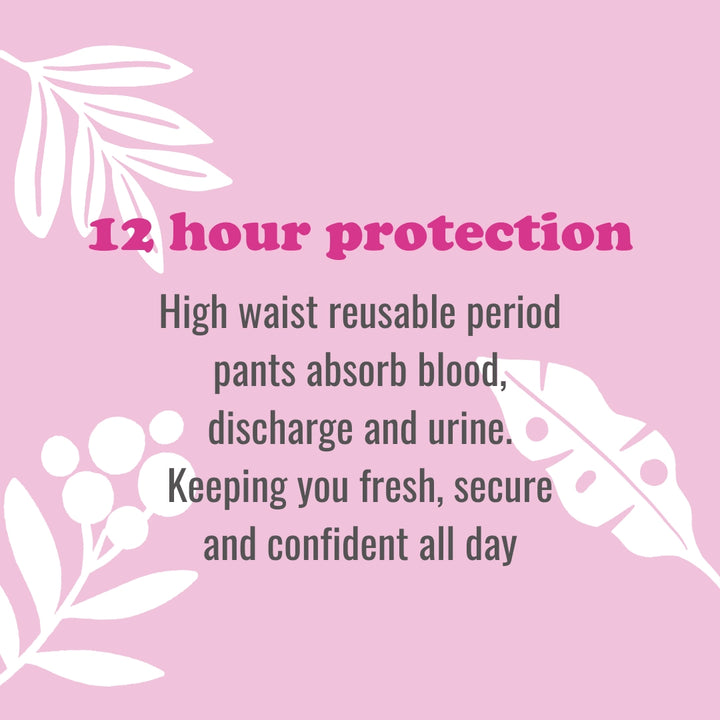 12 hour protection with  Bodyform High Waist Heavy Flow Washable Period Pants