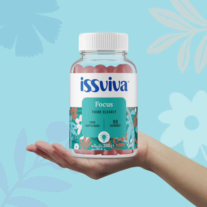 Issviva Focus food supplement – 90-count gummies to support mental clarity and cognitive health during menopause