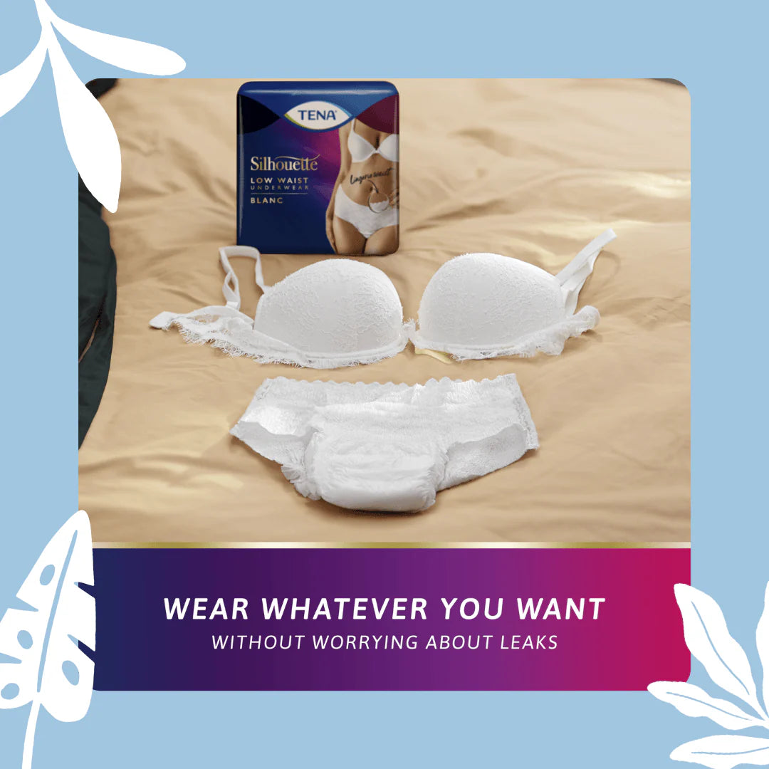 TENA Silhouette Normal Low Waist White Incontinence Underwear